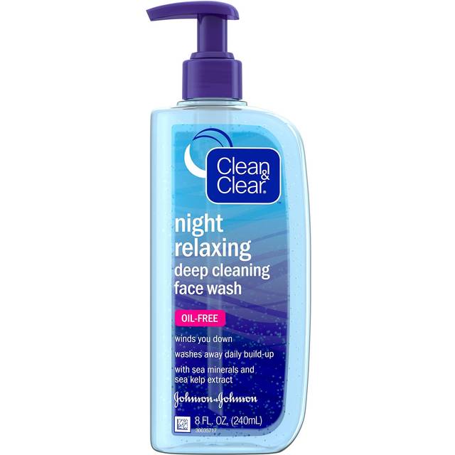 Clean & Clear Night Relaxing Deep Cleaning Face Wash, Oil-Free, 8 Fl. Oz(pack of 6)