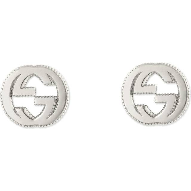 Gucci Interlocking Sterling Silver Interlocking GG Motif Stud Earrings