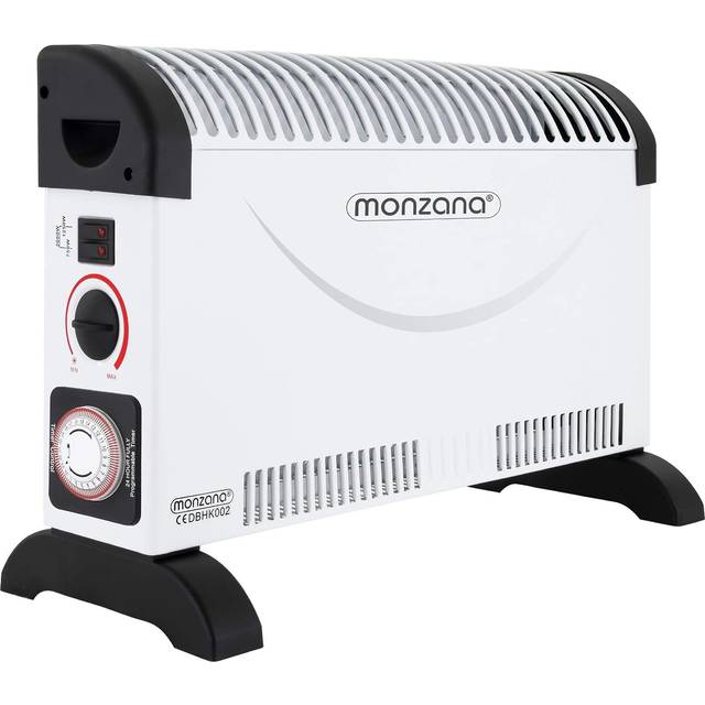 Monzana - 2000W Electric Convector Heater Adjustable Thermostat & 24-Hour Timer Lightweight & Portable with Carry Handles Quiet Operation Includes