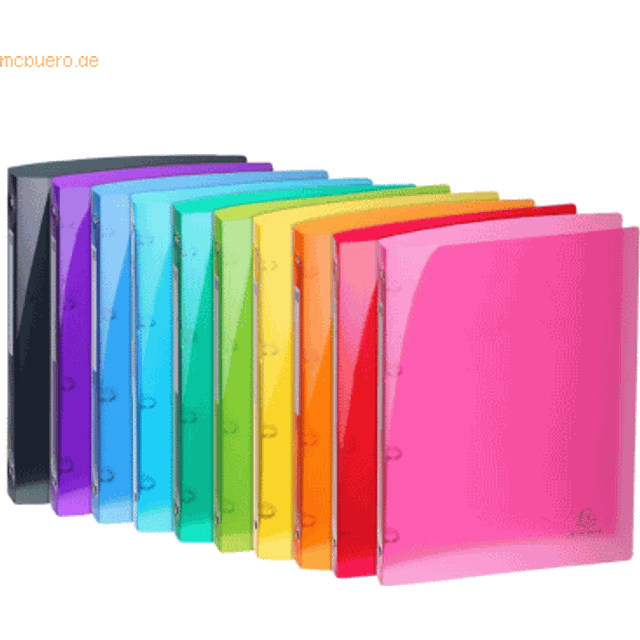 Exacompta Iderama PP Flexible Ring Binder 4 Ring 15mm A4 Pack of 20 Assorted, Assorted