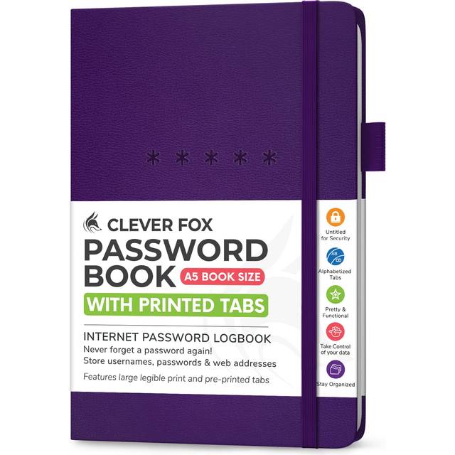 Clever Fox Password Book - Alphabetized Internet Address & Password Or