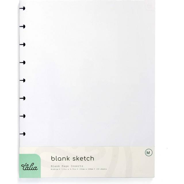 Talia Discbound Notebook Refills (Midsize (7.5in x 9.75in)  Blank Page