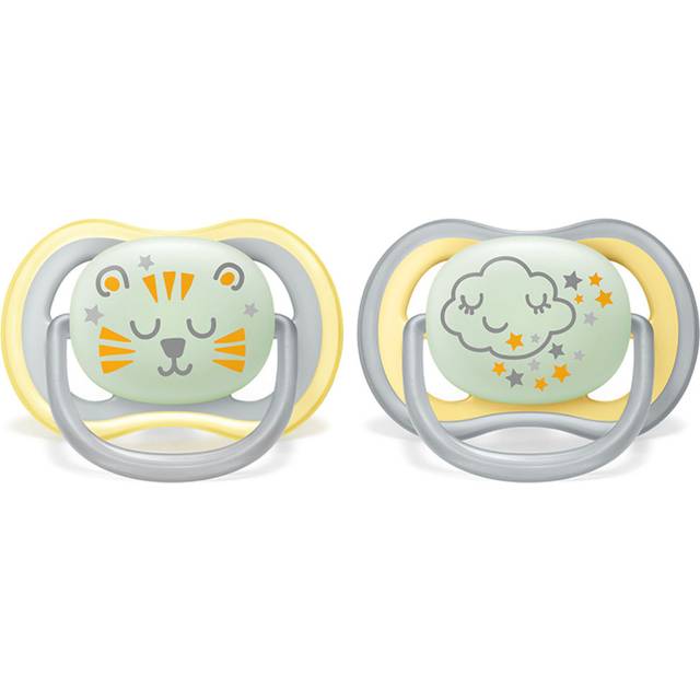 Philips Avent Ultra Air Napp Glow Gul/Grå 18+ månader 2 st