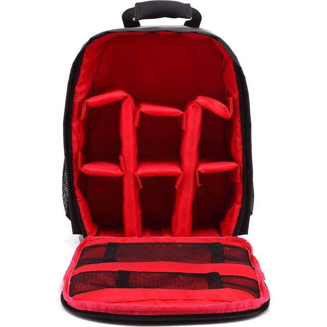(Red) Multi-functional Small DSLR Digital Camera Video Backpack Bag Waterproof Outdoor
