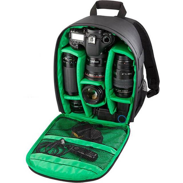 (Green) Multi-functional Small DSLR Digital Camera Video Backpack Bag Waterproof Outdoor