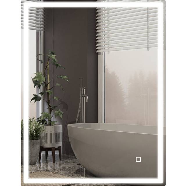 Homcom Illuminated Bathroom Mirror With Led Lights, Silver