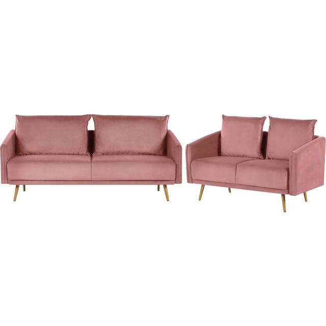 Velvet Sofa Set Pink MAURA