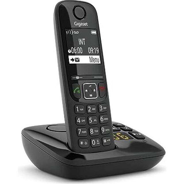 AS690A Easy to Use Cordless DECT Home Digital Telephone with Answering Machine, Speakerphone, Nuisance Call Block - Black/Grey (Single Pack)
