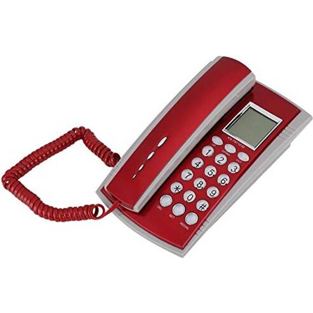 Corded Telephone, Landline Phone with Caller ID, English Foreign Trade Small Extension Telephone with UK Telephone Line, for Home/Office(red)