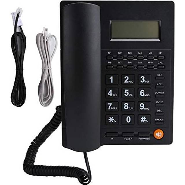 Landline Telephone, Wired Telephone, Corded Hands Free Telephone, Big Button Phone for Elderly, Caller ID Display/HD Call Quality (Noise Reduce), Plug