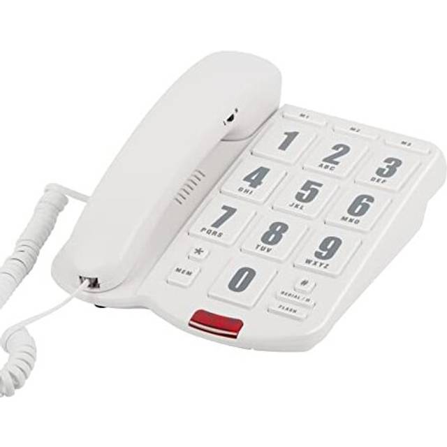 Big Button Telephone with Loud volume, Uvital Landline Phone Support Adjustable Volume and One-Touch Speed Dials, Multifunctional Corded Telephone for