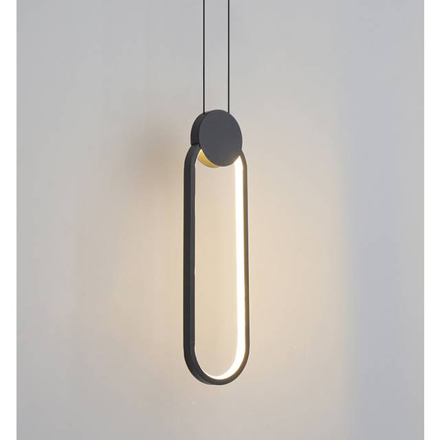 Creative Nordic Pendant Lamp Stylish Modern Pendant Light Led Minimalist (Black) Hanging Light Indoor Hanging Lamp Warm White for Bedroom Cafe Office