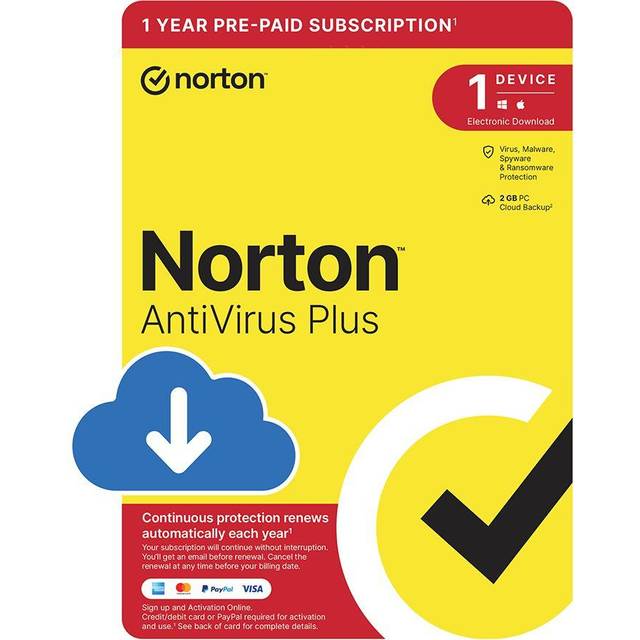 NORTON AntiVirus Plus - 1 year for 1 device, Download