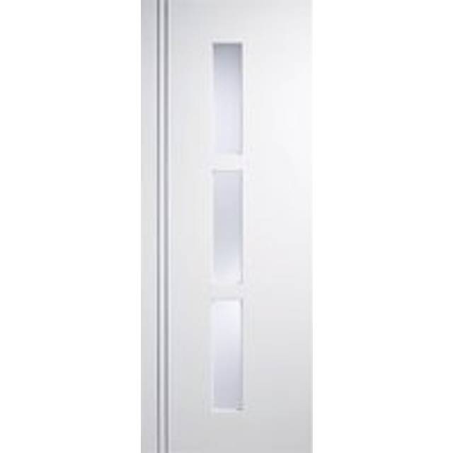 LPD Sierra Blanco Solid Core Internal Door - Prefinished - 3L Easy Clean Laminated Frost Glazed 1981 x 762mm White SIEWHIGL30