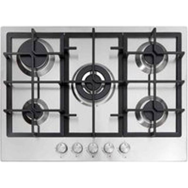 Cookology GH705SS 70cm 5 Burner Gas Hob With Middle Wok Burner - Stainless Steel, Silver