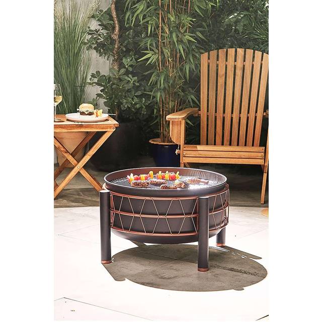 Vonhaus Black & Copper Fire Pit, Black