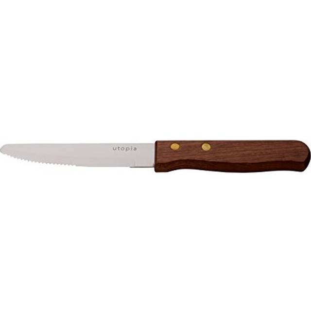 Wooden Handle Brown Steak Knife Large (1 x 12)