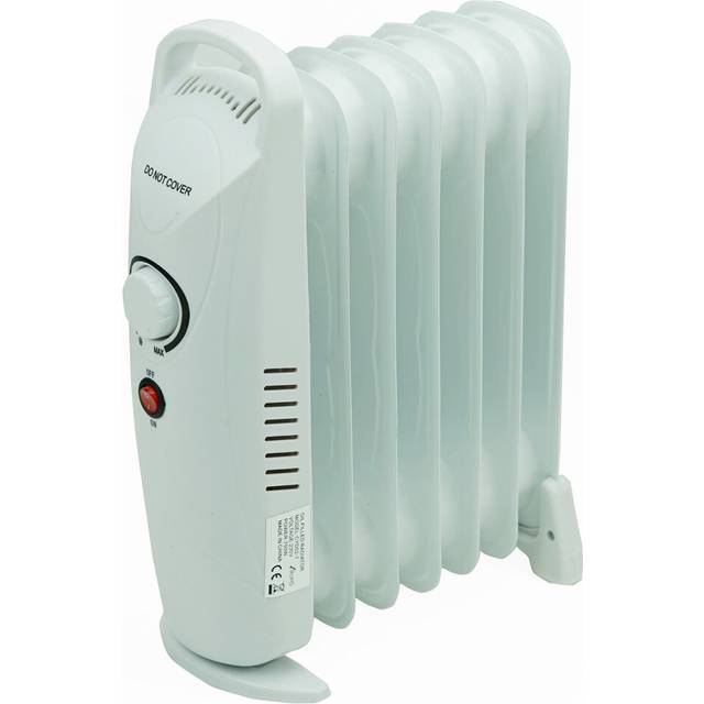 Electric Portable White 7 Fin Oil Filled Radiator Heater - One Size