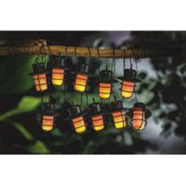 Lantern Solar Garden String Lights Decoration 10 Orange LED - 3.8m by Bright Garden