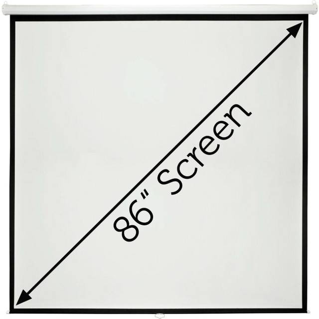 86 Manual Pull Down Projector Screen 4:3 Wall Ceiling Mount Home Movie Cinema
