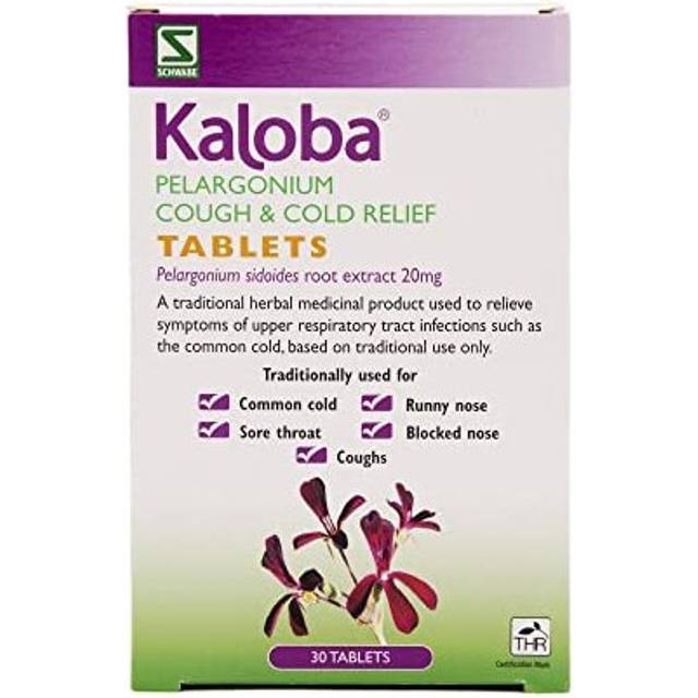 Schwabe Pharma - Kaloba Cough & Cold Relief Tablets - Pelargonium Sidoides Root Extract 20mg - Traditionally Used for Common Cold, Runny Nose, Sore