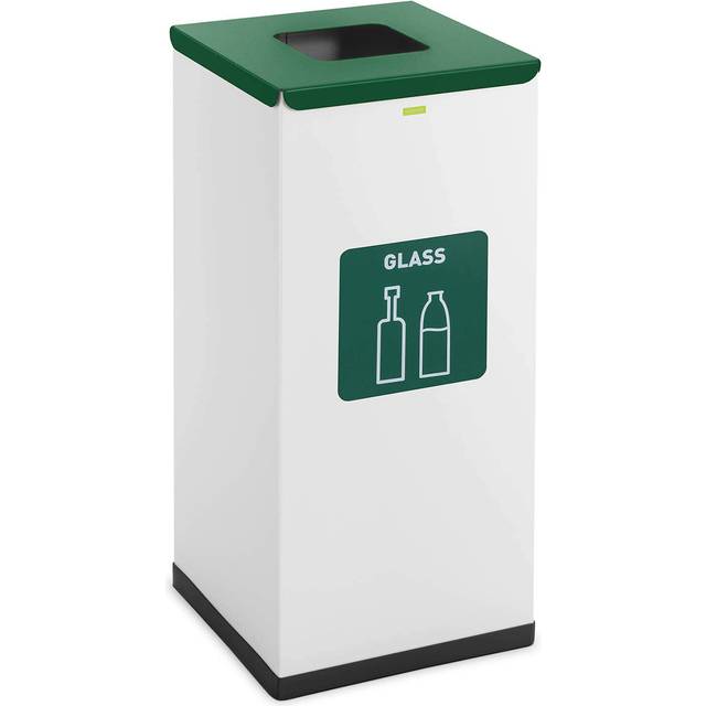 ulsonix Recycling Bin - 60 L - white - glass label ULX-GB2 N