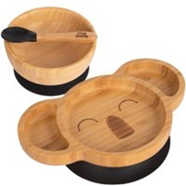 Kit The Koala Bamboo Suction Dinner Set - Black