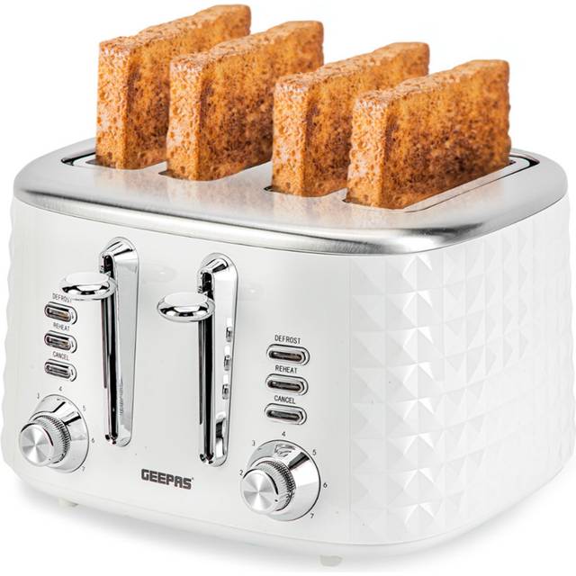 White Four-Slice 'Diamond' Bread Toaster