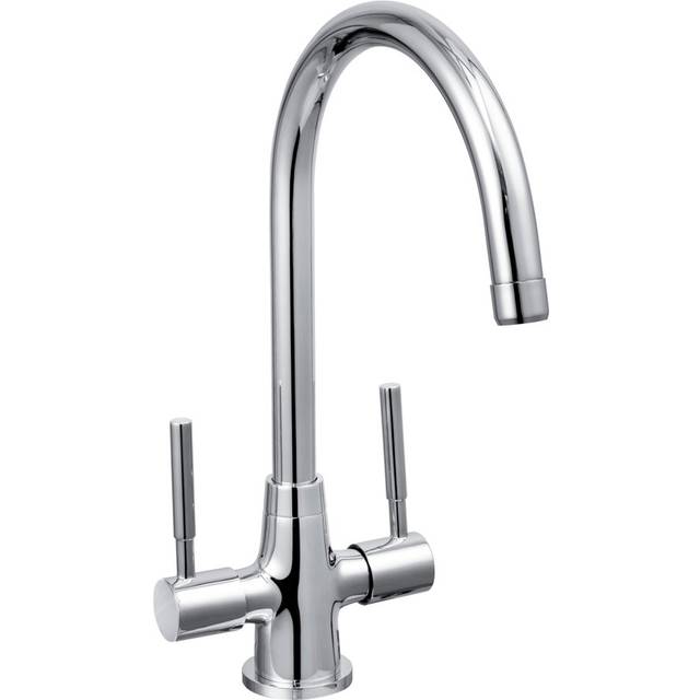 Bristan - du snk c Dune Monobloc Kitchen Tap Chrome Twin Lever + Fixings + Flexis