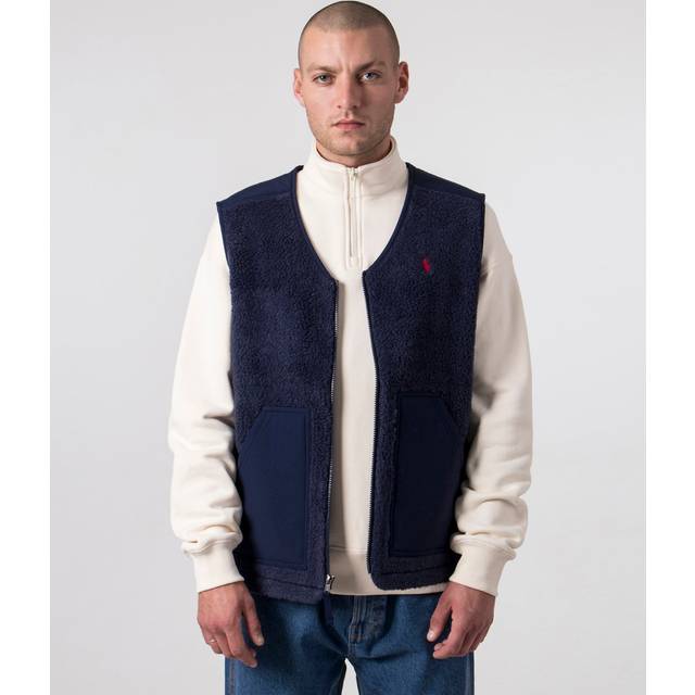 Polo Ralph Lauren Hi Pile Faux Shearling Gilet - XXL - Blue