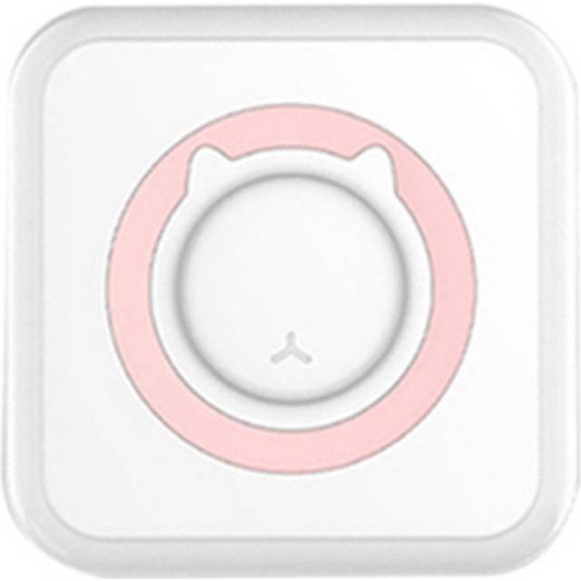 Portable Mini Printer Thermal Photo Printer Bluetooth Wireless with 5 Rolls of Printing Paper, Sticker - Pink