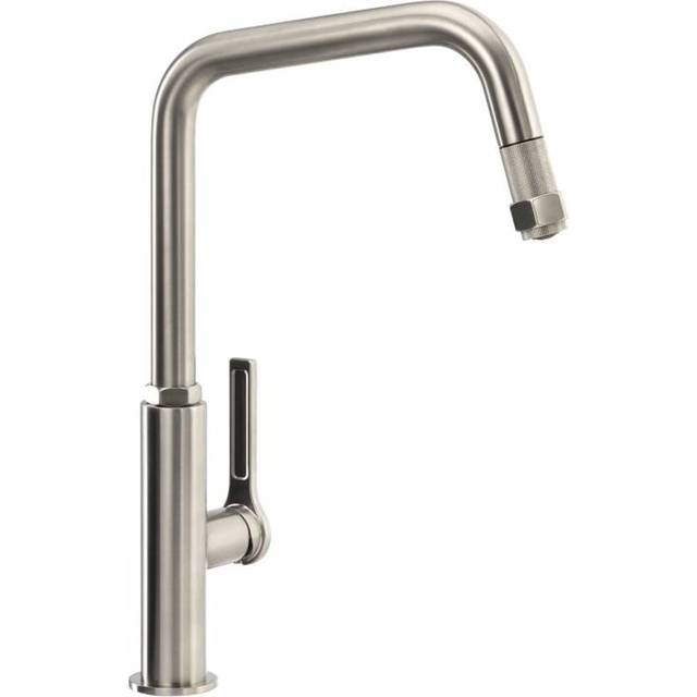Abode Hex Brushed Nickel Pullout Single Lever Kitchen Sink Mixer Tap A