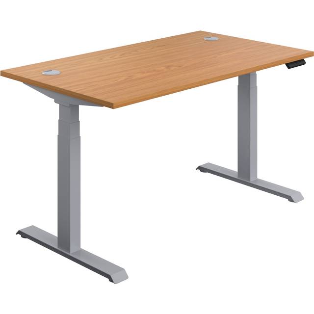 Economy Sit Stand Desk 1600 X 800 Nova Oak-Silver
