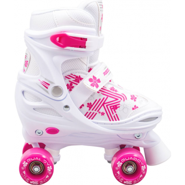Roces Flickor Quaddy 3.0 Girl justerbar barnrullskridskor, vit-rosa, 30/33
