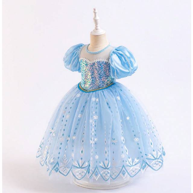 SHEIN Young Girl Sequins & Tulle Princess Dress, & Glamorous For Birthday Party, Wedding, Holiday Performance