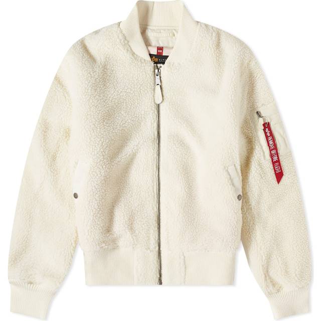 Alpha Industries, Jacka, Herr, L, Polyester, Off White Teddy Sherpa Jacka - white (L)