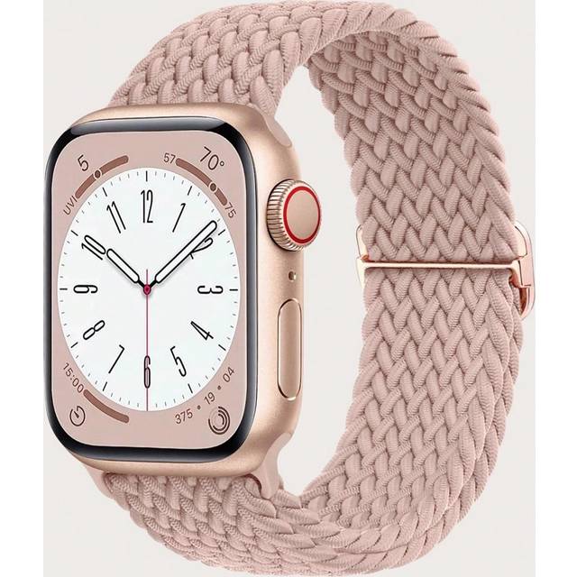 SHEIN Braided Stretchy Solo Loop Compatible With Apple Watch Band Ultra 49mm 45mm 44mm 46mm 42mm 41mm 40mm 38mm Men Women, Soft Nylon Elastic Braided Wristb
