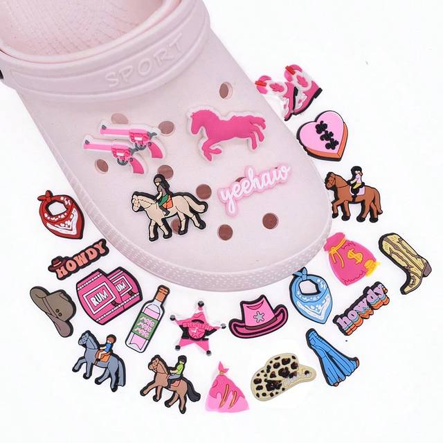 SHEIN 23pcs Riding Shoe Charms For Clogs Bubble Slides Sandals, PVC Shoe Decorations Accessories For Christmas/Thanksgiving/Halloween/Birthday Gift Party Fa