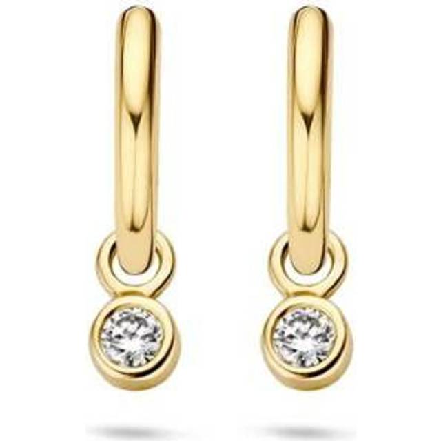 Blush 14ct Solid Gold Round Zirconia Earring Charms