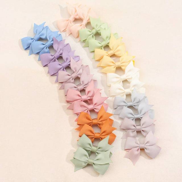 SHEIN 24pcs Colorful Ribbon Hair Bows For Dogs And Cats,Solid Color Bow Hair Clips,Puppy Dog Bows,Yorkie Dog Hair Ribbons,Pet Hair Grooming,Pet Hair Accesso