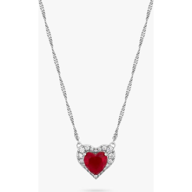 Jon Richard Jon Richard Rhodium Plated Cubic Zirconia Heart Necklace - Gift Boxed