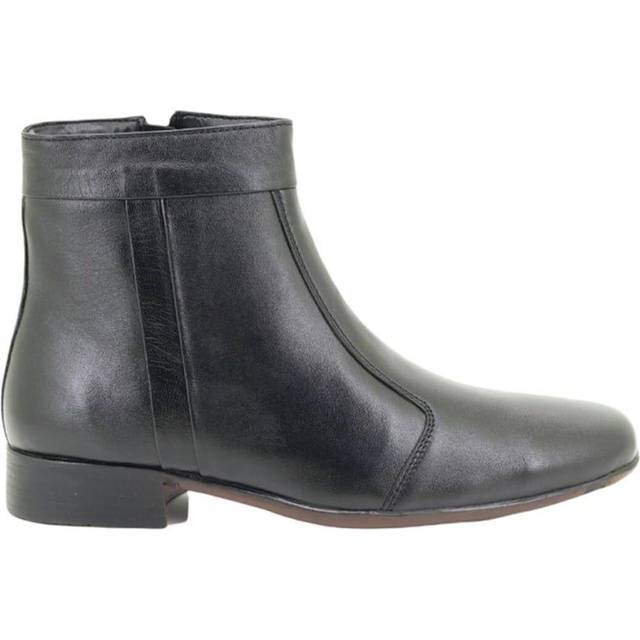(8 UK, Black) Scimitar Mens Inside Zip Pleated Ankle Boots