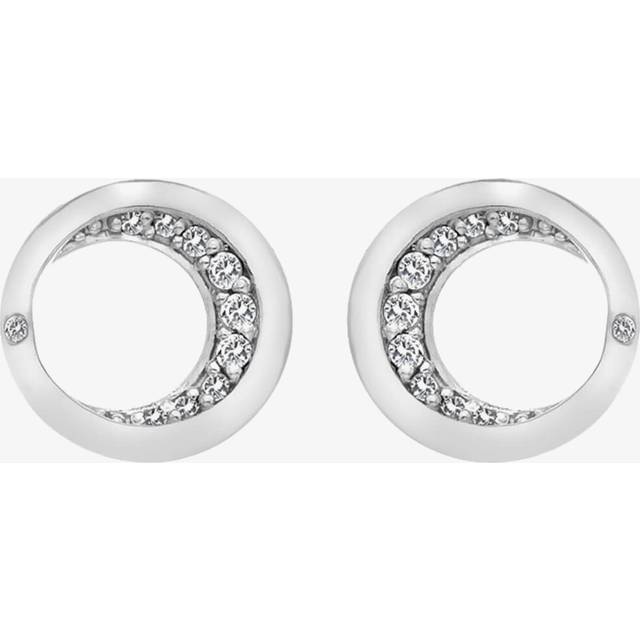 Hot Diamonds Celestial Sterling Silver White Topaz Moon Stud Earrings DE686
