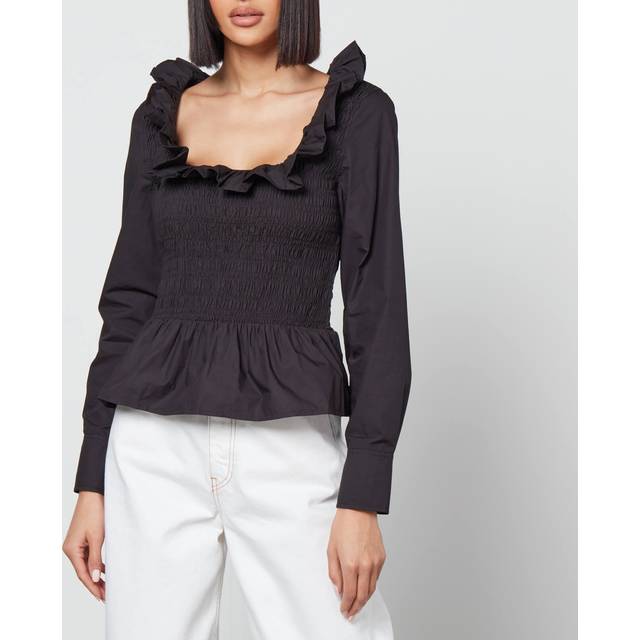 GANNI Black Smock Blouse - 099 Black - DK 46