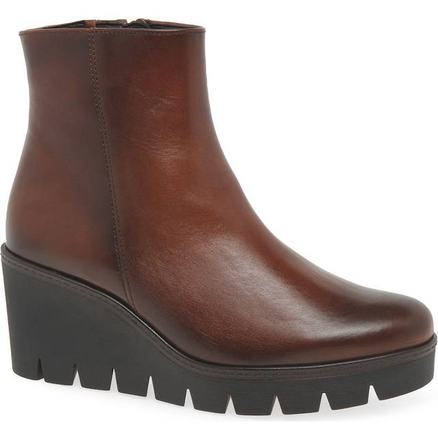 Gabor Utopia Womens Wedge Heel Ankle Boots Colour: Sattel, Size: 8