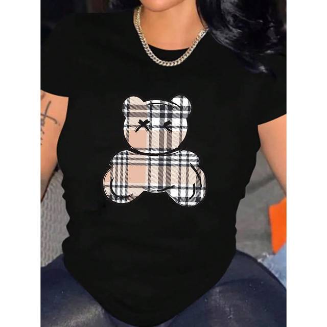 INAWLY Women&#39;s Plaid Teddy T-Shirt