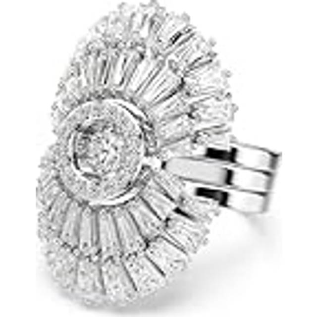 Swarovski Idyllia-ring, Set (3), Blandade snitt, Skal, Vit, Rhodiumpläterad
