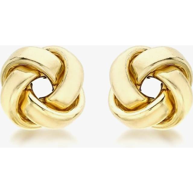 9ct Gold Rectangular Tube Knot Stud Earrings