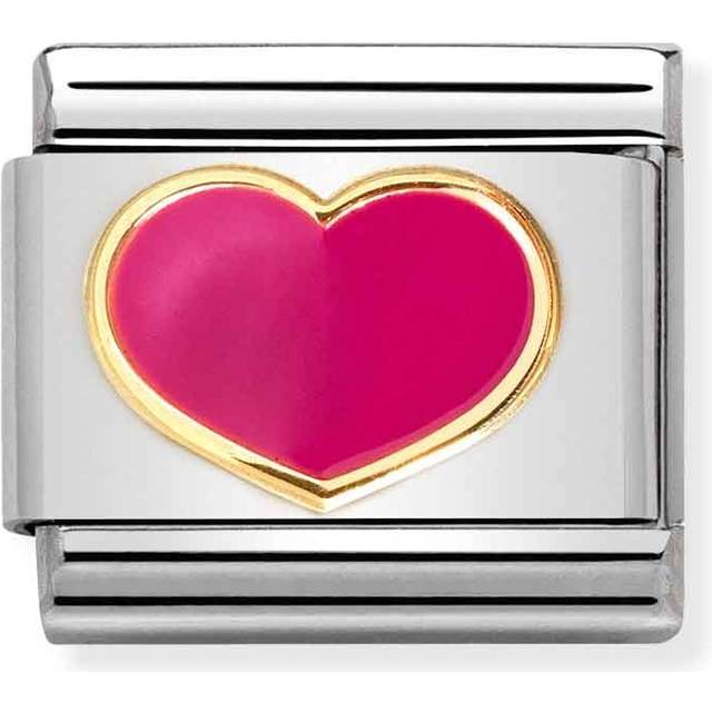 Nomination Classic Gold and Enamel Fuchsia Heart Love &amp; Hearts Cha