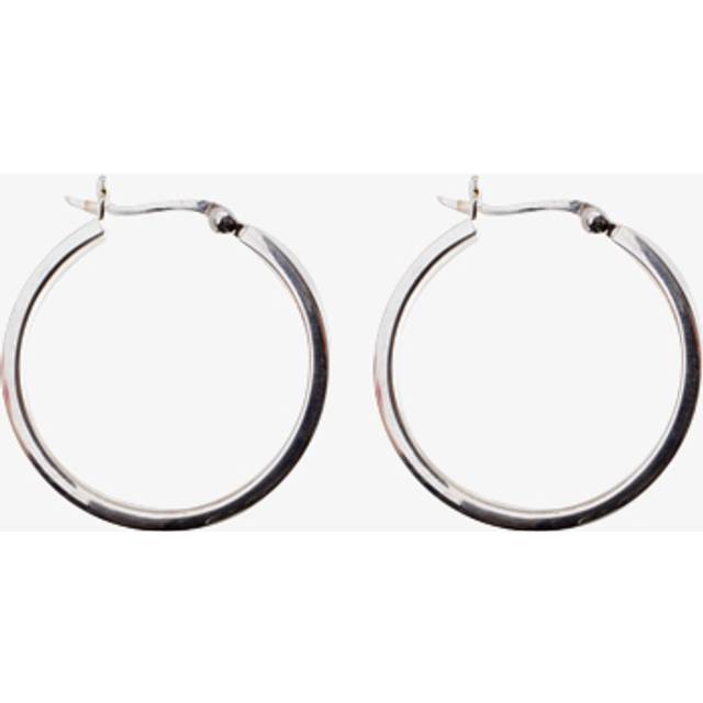 Silver 30mm Square Tube Hoop Earrings 8-53-8929